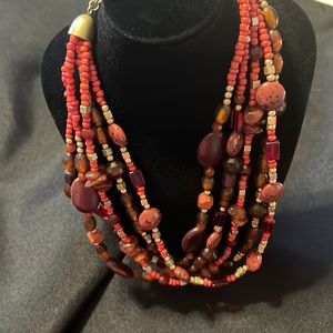 Lia Sophia multi red short necklace